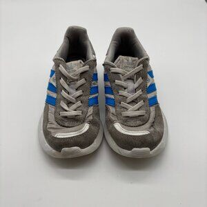 ADIDAS Kid's Unisex Size 13.5 Retropy F2 Colorblock Sneakers gray/blue